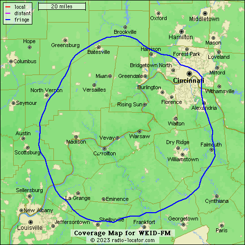 Coverage Map for WKID 95.9FM