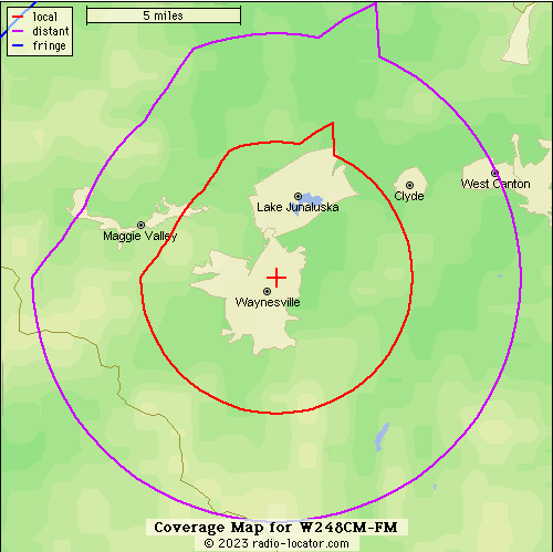 Coverage Map for W248CM-FM